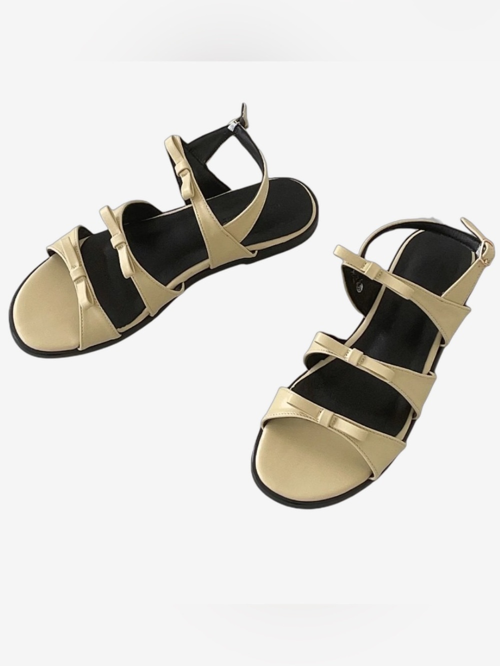 Shop Peche butter yellow bow sandals EUC